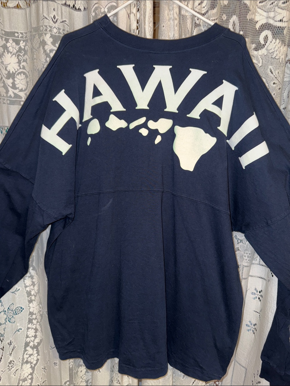 Navy "Hawaii" Graphic Long Sleeve spirit Jersey Top